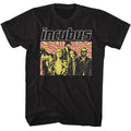 Black Incubus t-shirt featuring Incubus Swirl Background design
