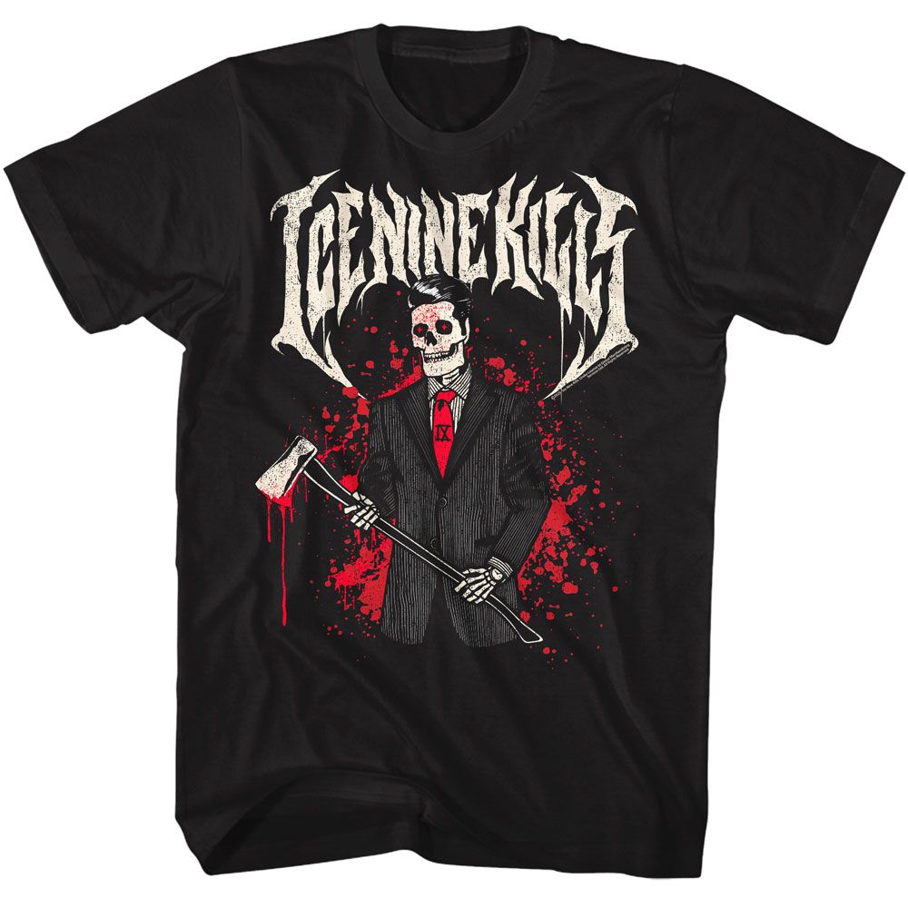 Black Ice Nine Kills t-shirt featuring Ice Nine Kills Spencer Skeleton design
