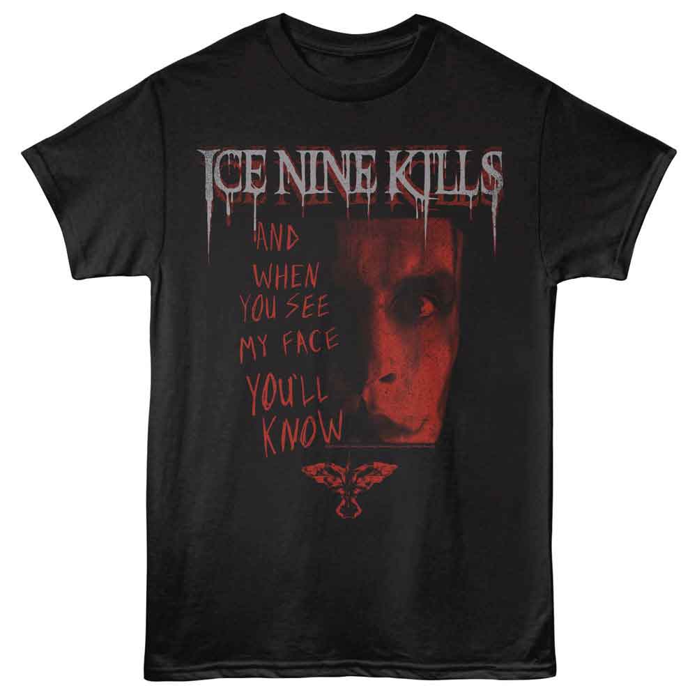 Black Ice Nine Kills t-shirt featuring Ice Nine Kills x The Crow When You See My Face design