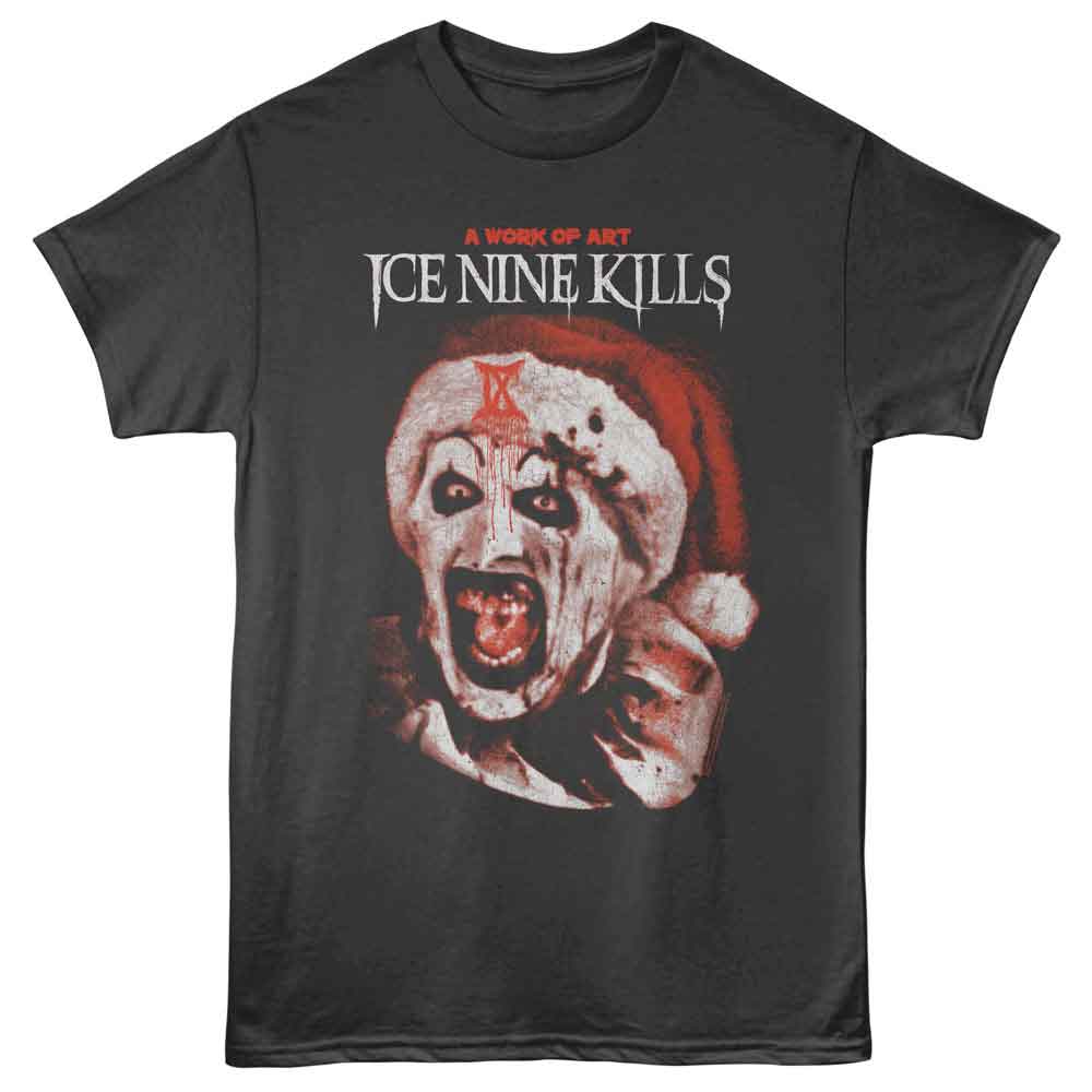 Smoke gray Ice Nine Kills t-shirt featuring Ice Nine Kills x Terrifier Santa Hat design