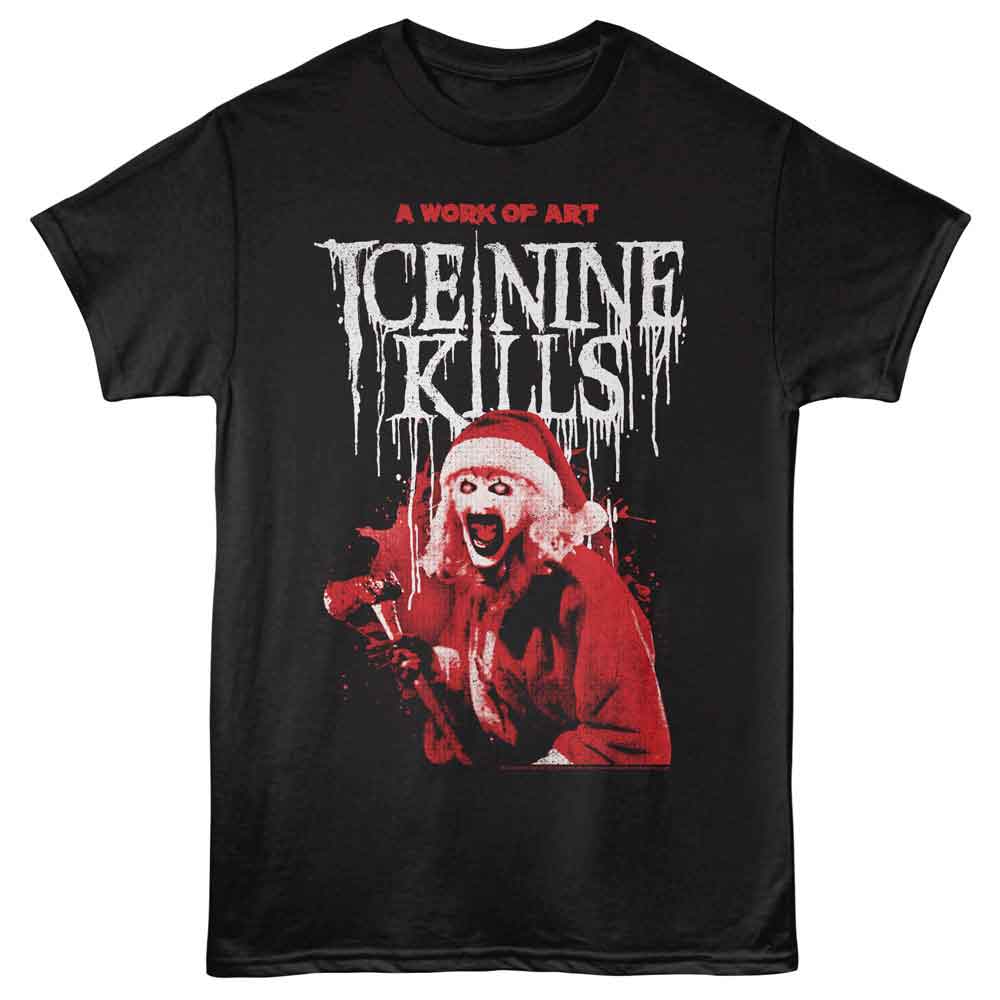 Black Ice Nine Kills t-shirt featuring Ice Nine Kills x Terrifier Christmas Axe design