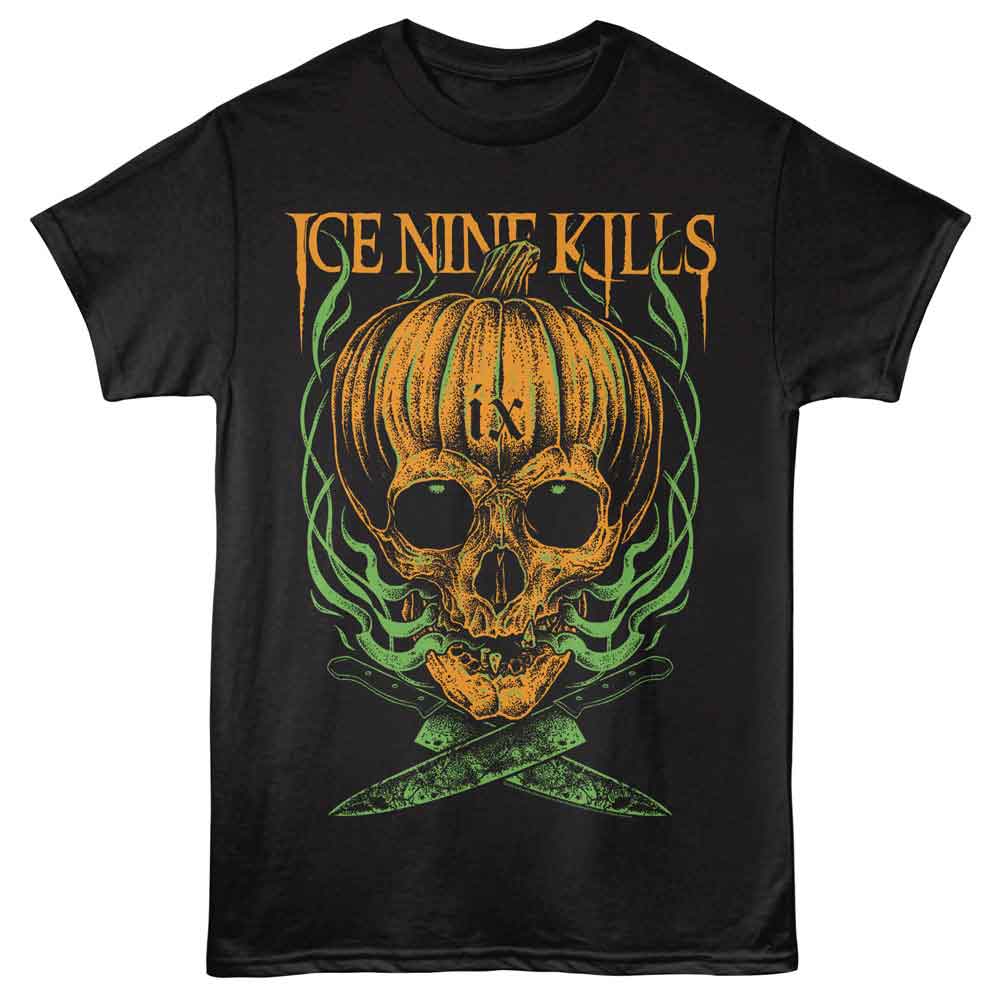 Black Ice Nine Kills t-shirt featuring Ice Nine Kills Halloween Pumpkin design