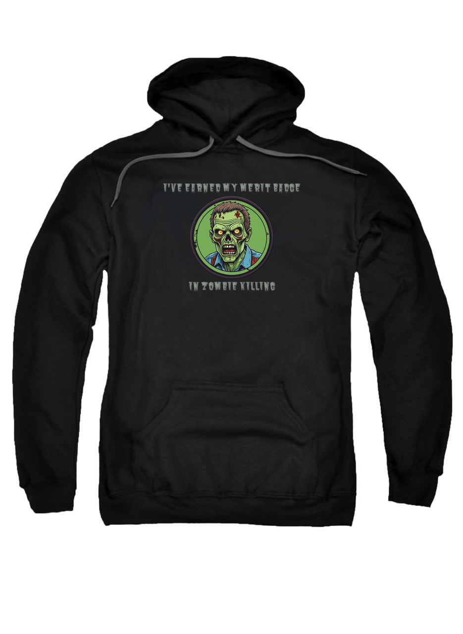 Black I've Earned My Merit Badge in Zombie Killing Hoodie