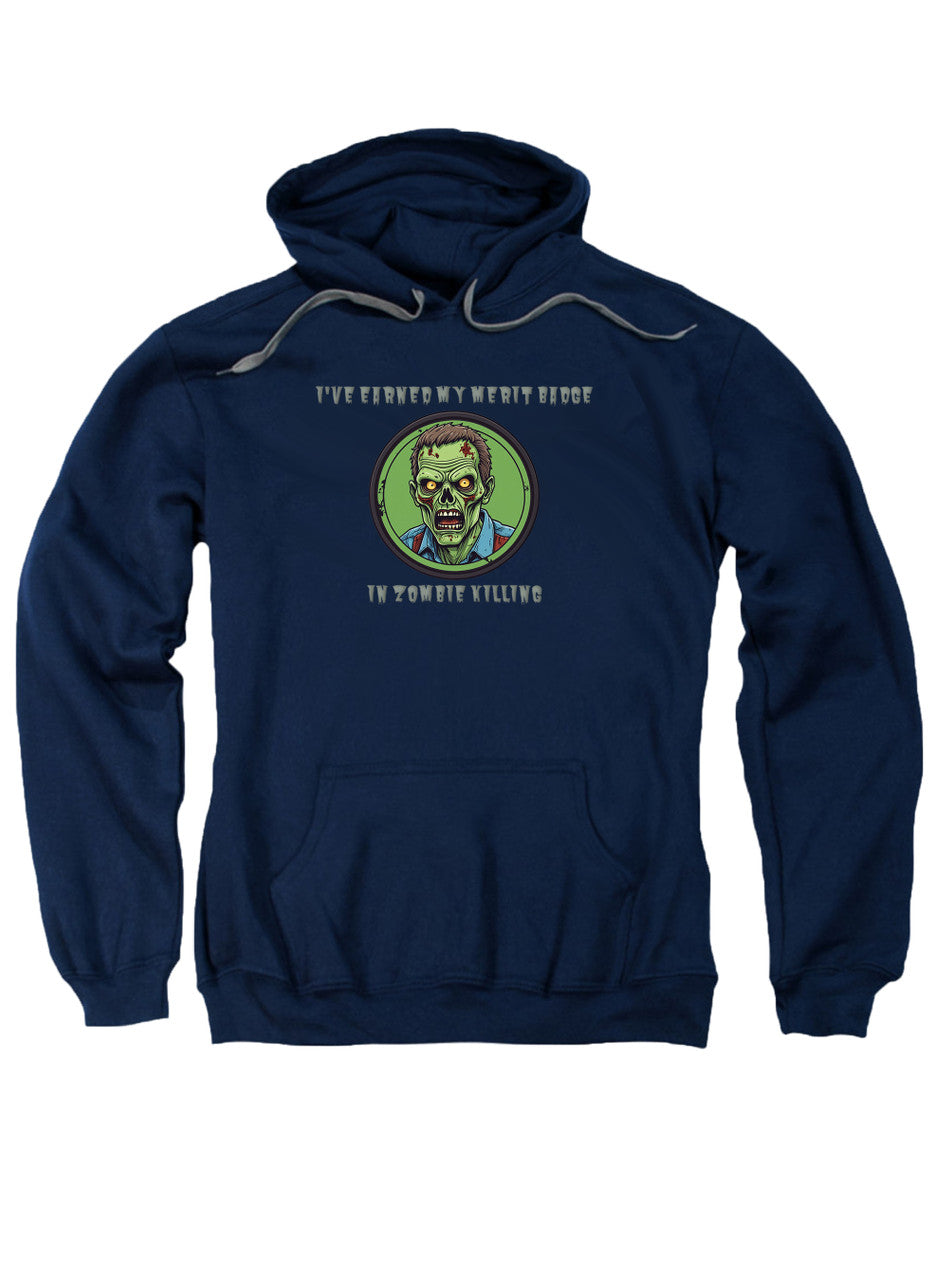 Navy I've Earned My Merit Badge in Zombie Killing Hoodie