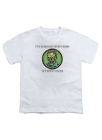 White I've Earned My Merit Badge in Zombie Killing Youth/Toddler T-Shirt
