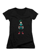 Black Izuku Midoriya Juniors V-Neck T-Shirt