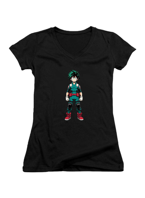 Black Izuku Midoriya Juniors V-Neck T-Shirt