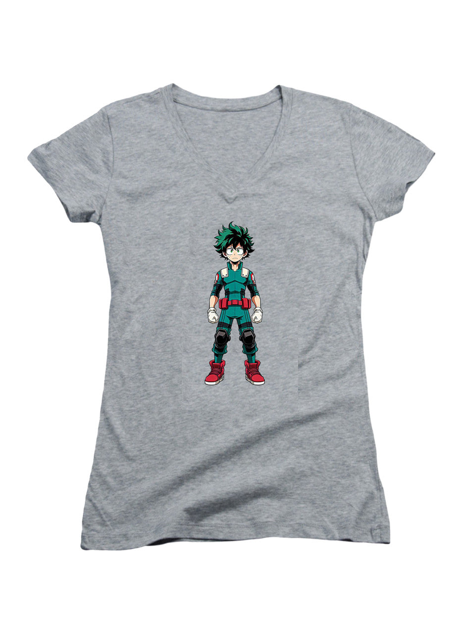 Gray Izuku Midoriya Juniors V-Neck T-Shirt