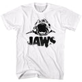 White Jaws t-shirt featuring Jaws Black Logo design