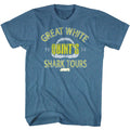 Indigo heather Jaws t-shirt featuring Jaws Shark Tour design