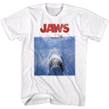 White Jaws t-shirt featuring Jaws Blue Poster design
