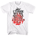 White Jaws t-shirt featuring Jaws You're Gonna Need A Bigger Boat design
