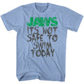 Light blue heather Jaws t-shirt featuring Jaws Not Safe design