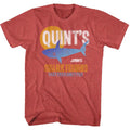 Red heather Jaws t-shirt featuring Jaws Quint Fish design