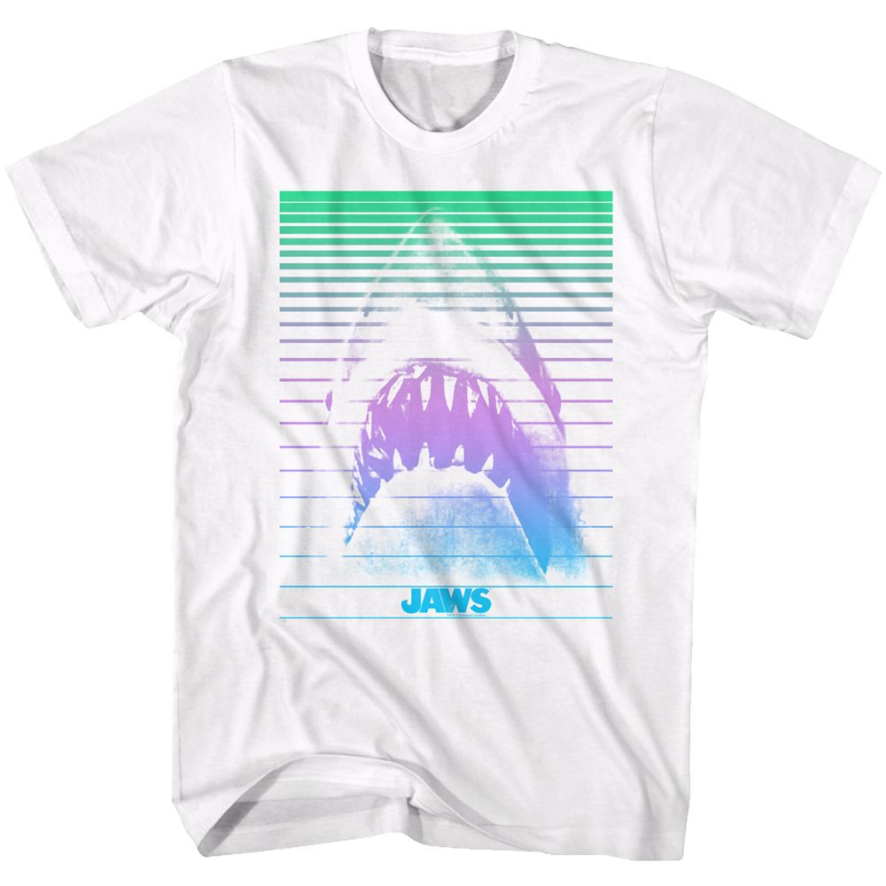 White Jaws t-shirt featuring Jaws Blinds design