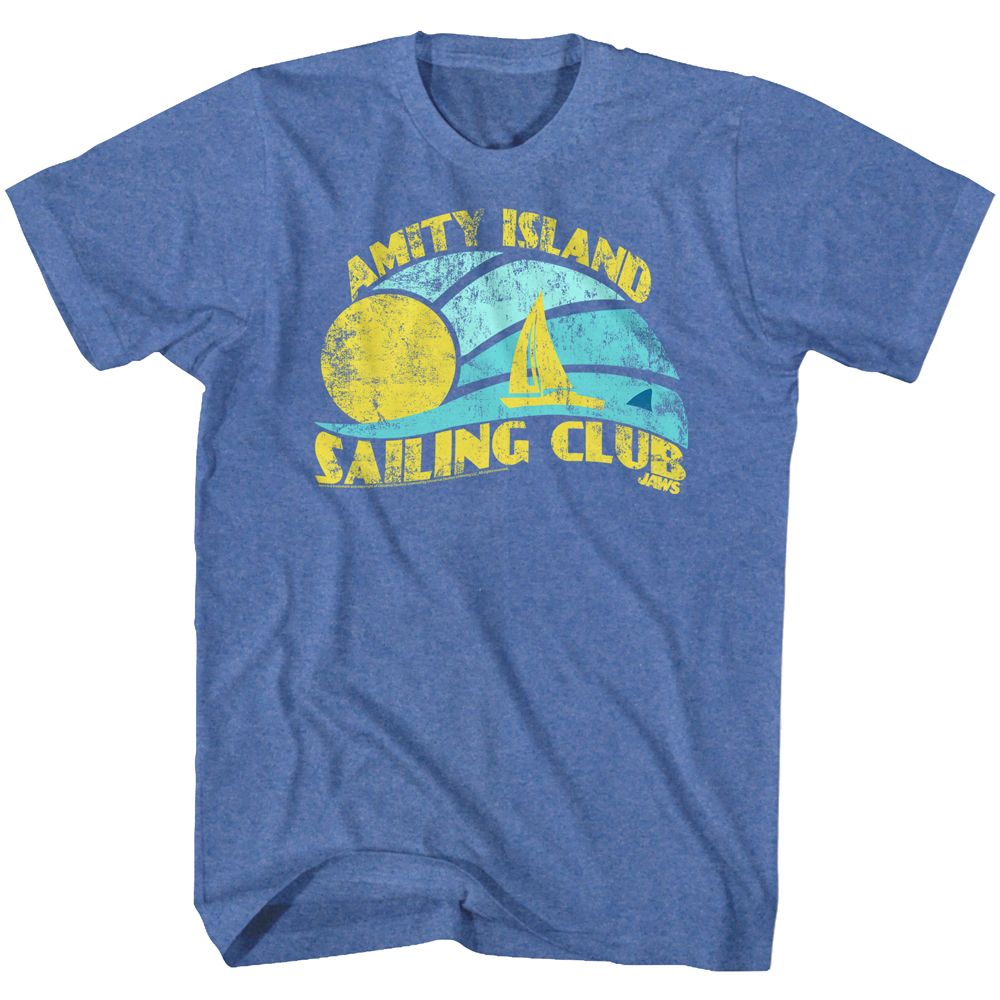 Royal heather Jaws t-shirt featuring Jaws Sail design
