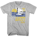 Gray heather Jaws t-shirt featuring Jaws Goin' Swimming design