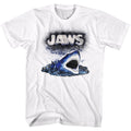 White Jaws t-shirt featuring Jaws Watch Out design