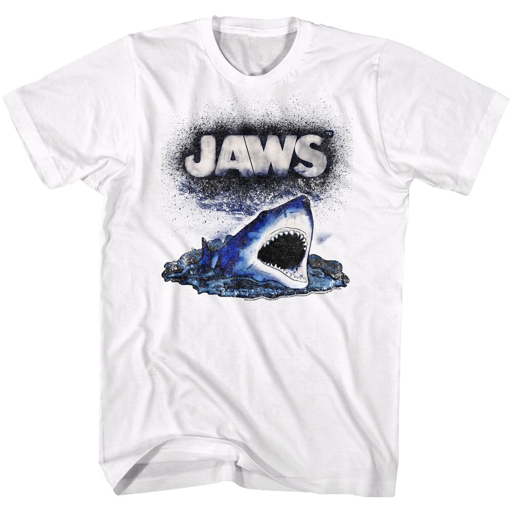 White Jaws t-shirt featuring Jaws Watch Out design