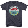 Navy heather Jaws t-shirt featuring Jaws Swim For Your Life design