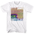 White Jaws t-shirt featuring Jaws Amity Island design