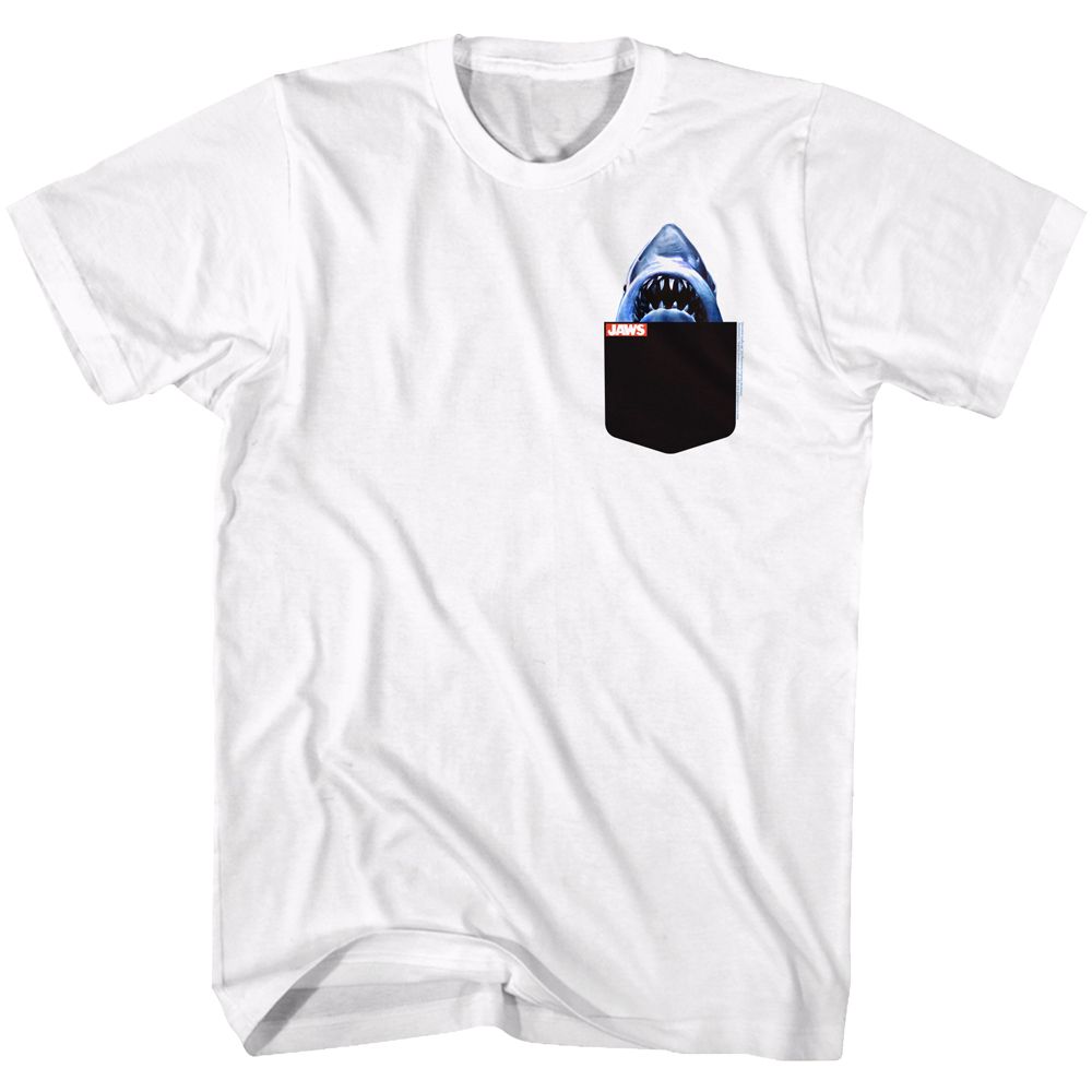 White Jaws t-shirt featuring Jaws JP design