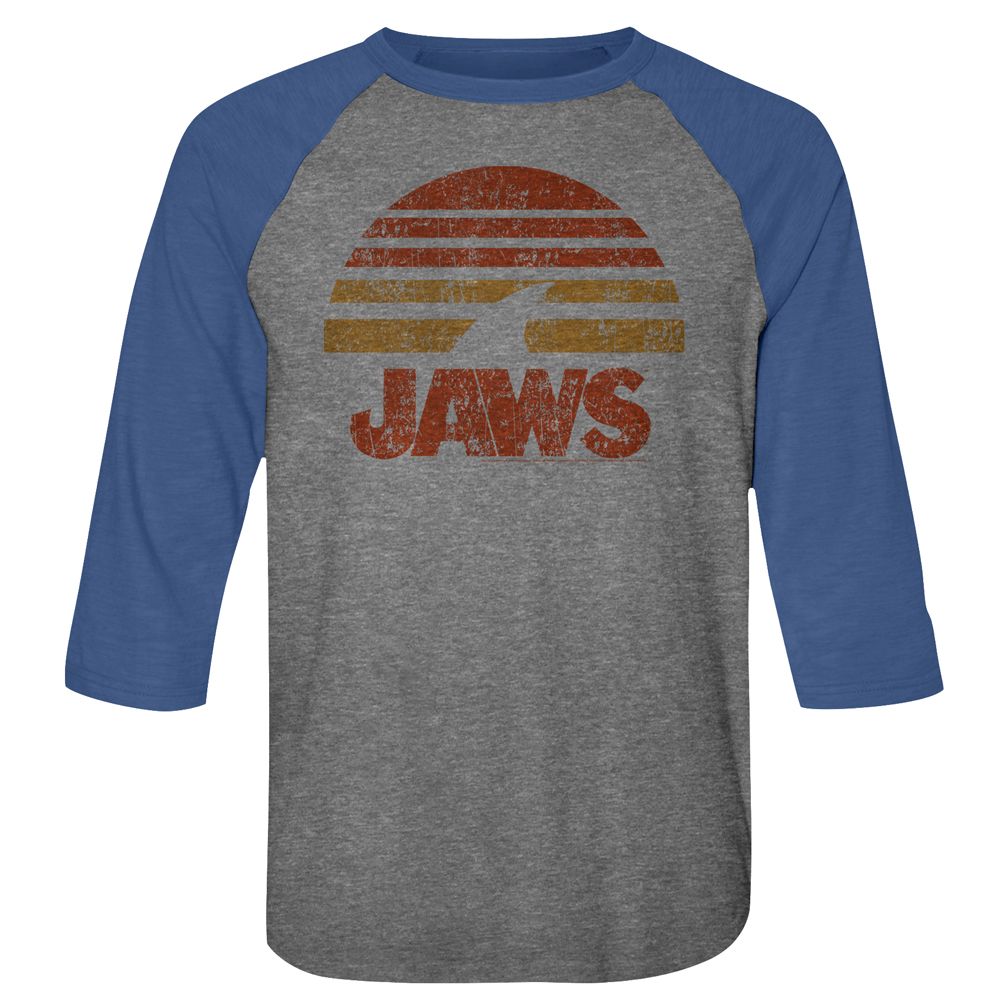 Jaws 3/4 Raglan - Shark Sun