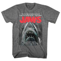 Graphite heather Jaws t-shirt featuring Jaws Beware design