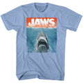 Light blue heather Jaws t-shirt featuring Jaws Colors design