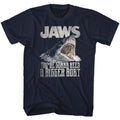 Navy Jaws t-shirt featuring Jaws Real Big design