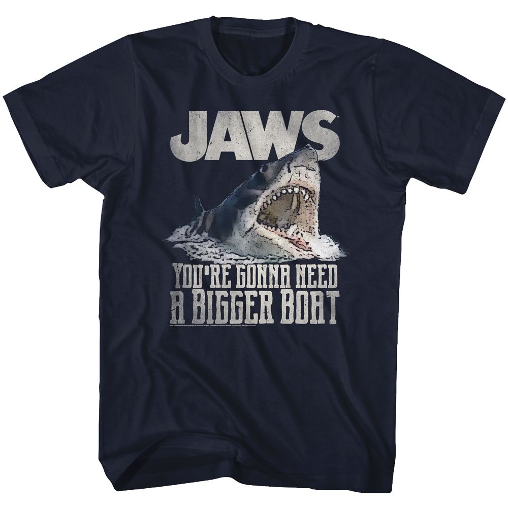 Navy Jaws t-shirt featuring Jaws Real Big design