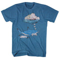 Indigo heather Jaws t-shirt featuring Jaws Dreamy Snacks design