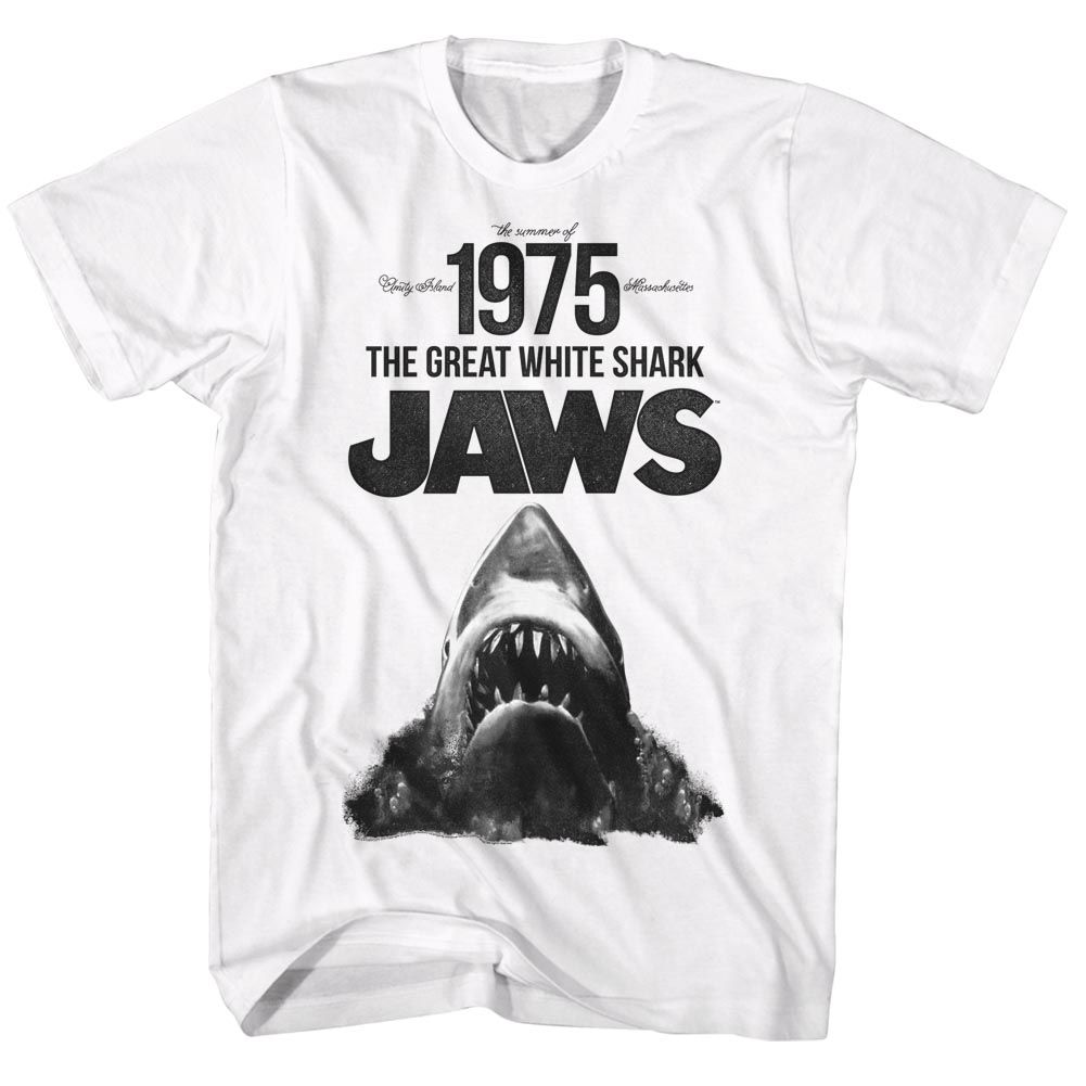 White Jaws t-shirt featuring Jaws Summer Of 75 design