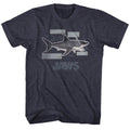 Navy heather Jaws t-shirt featuring Jaws Anatomy design