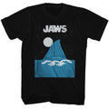Black Jaws t-shirt featuring Jaws Boat Fin design