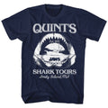 Navy Jaws t-shirt featuring Jaws Shark Tours design