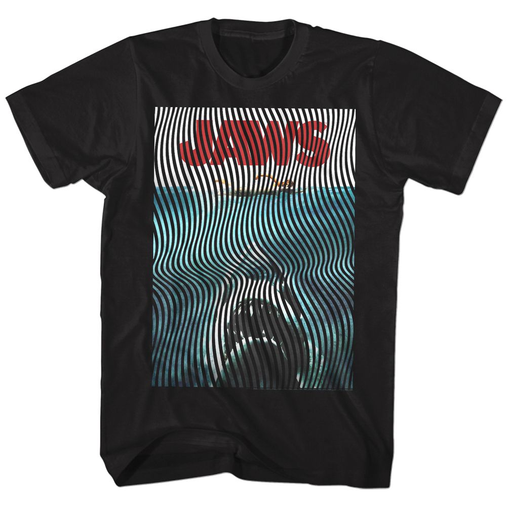Black Jaws t-shirt featuring Jaws Wiggly design
