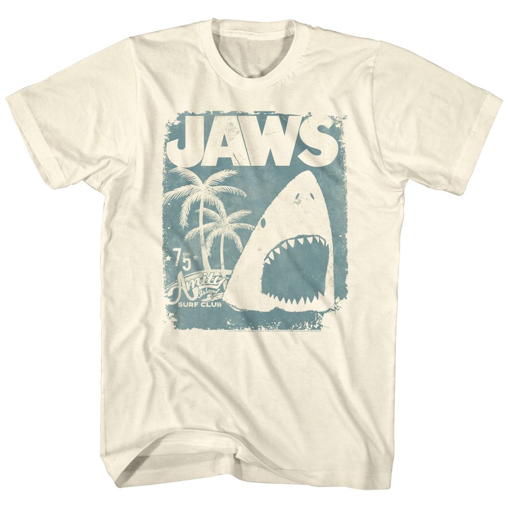 Natural Jaws t-shirt featuring Jaws Surf Club Poster design