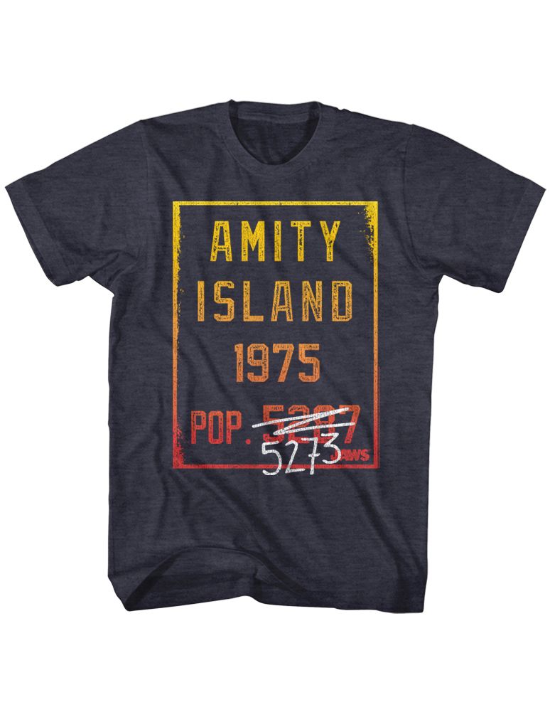 Navy heather Jaws t-shirt featuring Jaws Countdown design