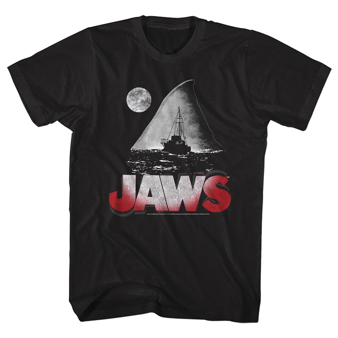 Black Jaws t-shirt featuring Jaws Night design