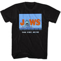 Black Jaws t-shirt featuring Jaws Video Game Jaws design