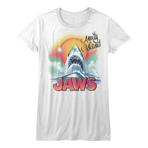 Jaws Ladies T-Shirt - Beachy Airbrush