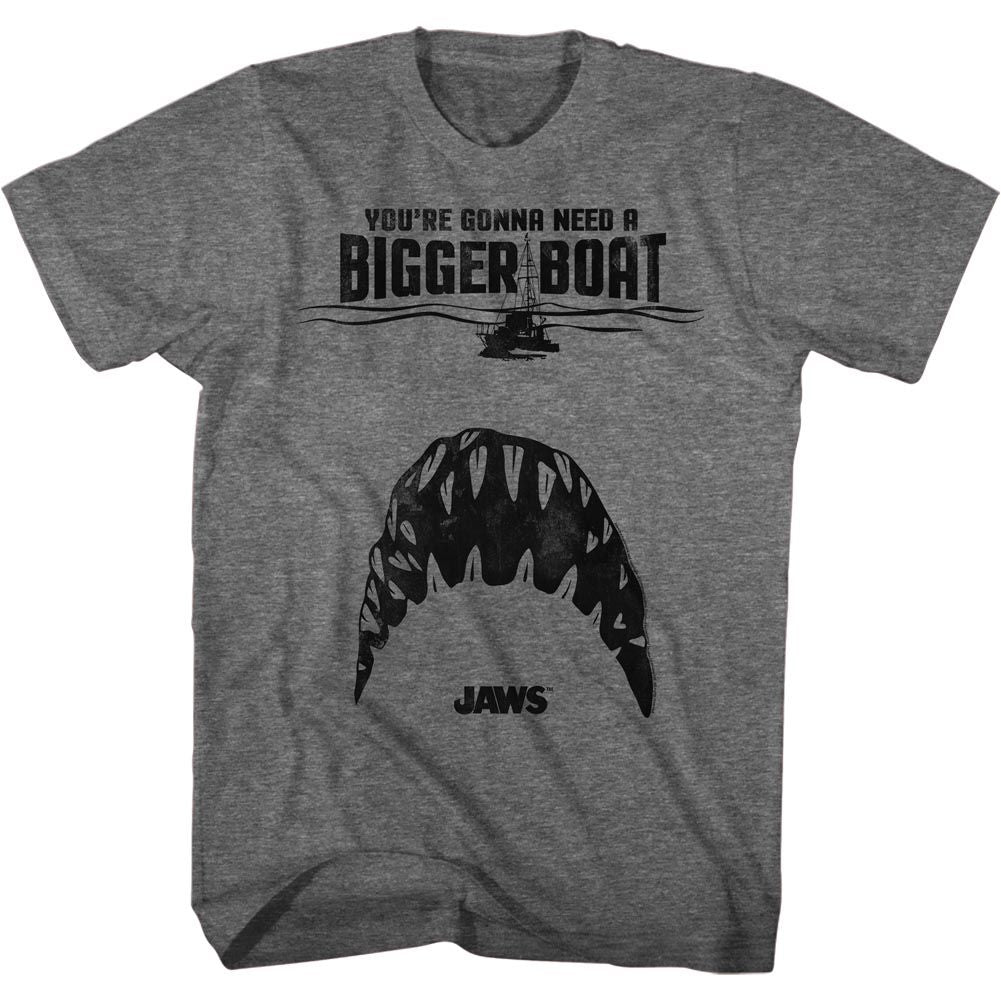 Graphite heather Jaws t-shirt featuring Jaws Teeth design
