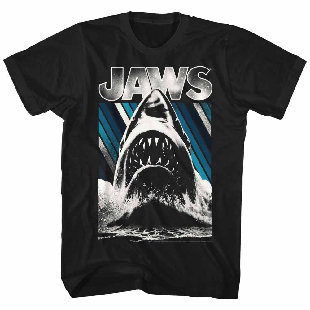 Black Jaws t-shirt featuring Jaws title design