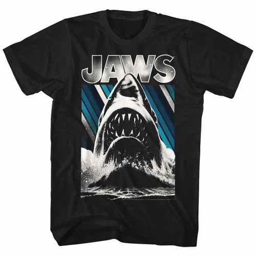 Black Jaws t-shirt featuring Jaws title design