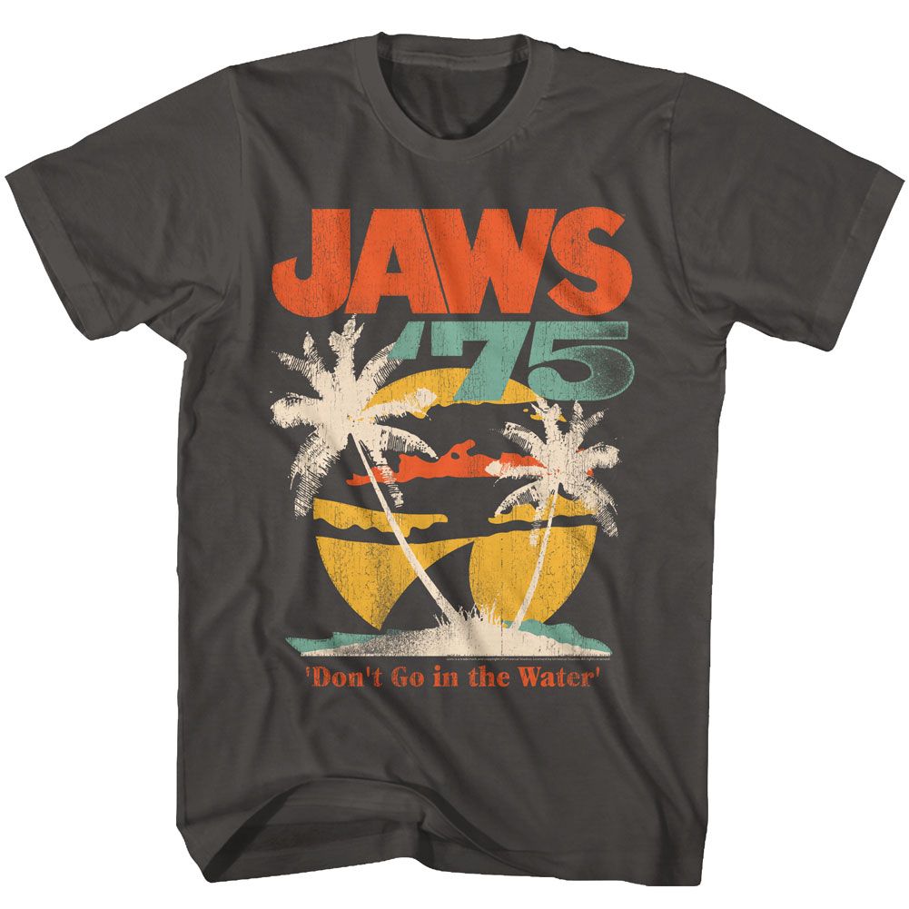 Smoke gray Jaws t-shirt featuring Jaws 1975 design