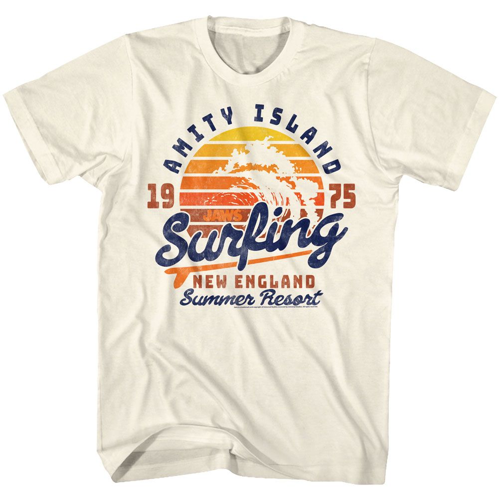 Natural Jaws t-shirt featuring Jaws Amity Surfing design