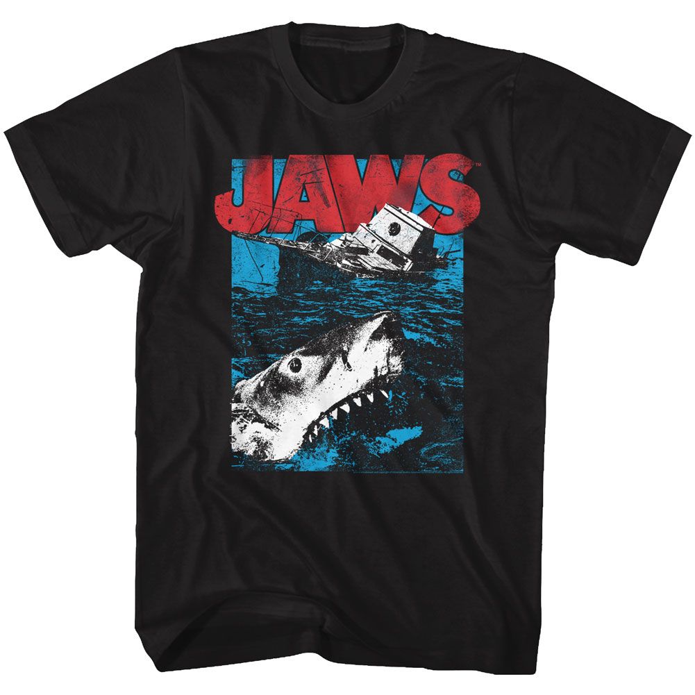 Black Jaws t-shirt featuring Jaws Great White design