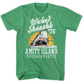 Kelly green heather Jaws t-shirt featuring Jaws Wicked Shaaahk design