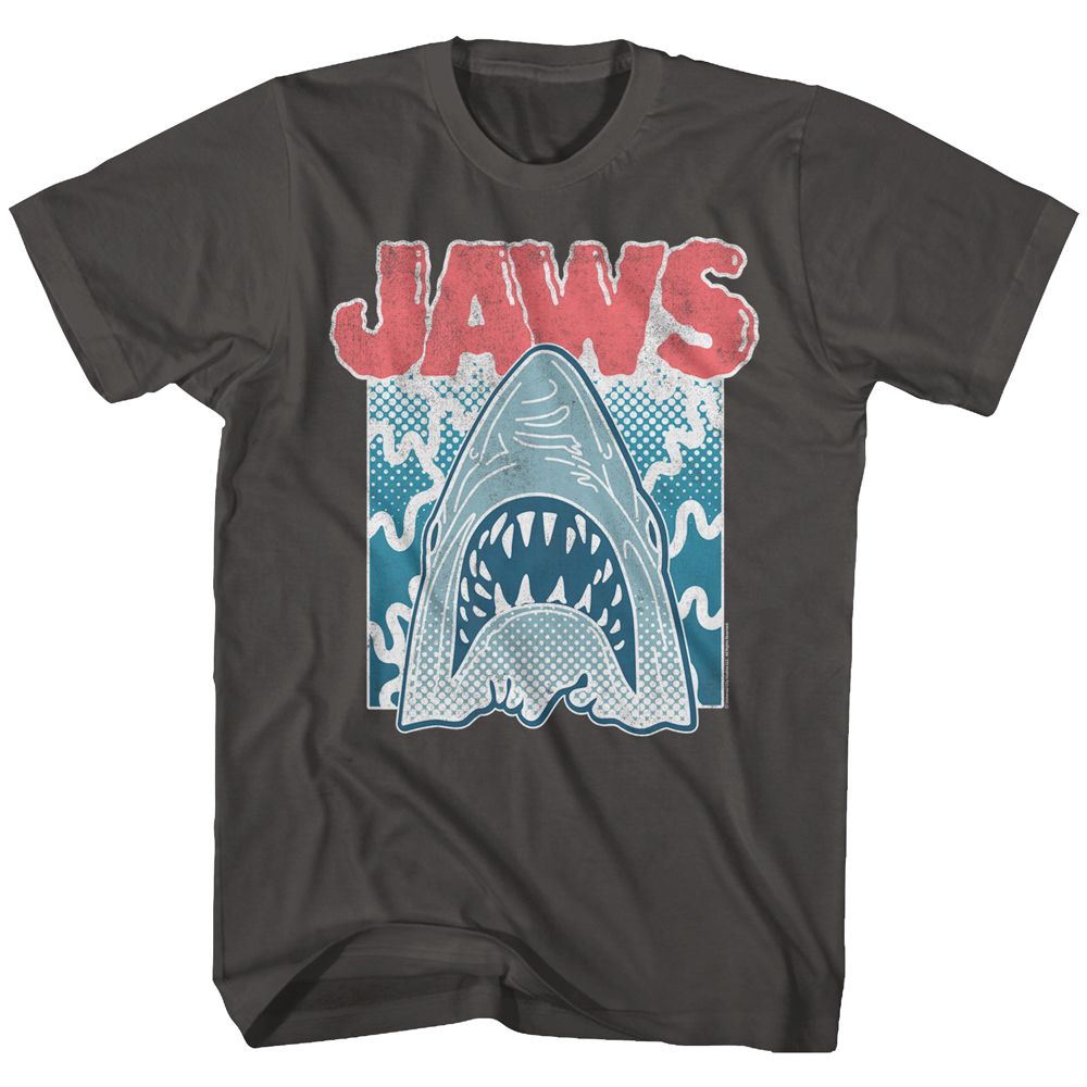 Smoke gray Jaws t-shirt featuring Jaws Wiggles design